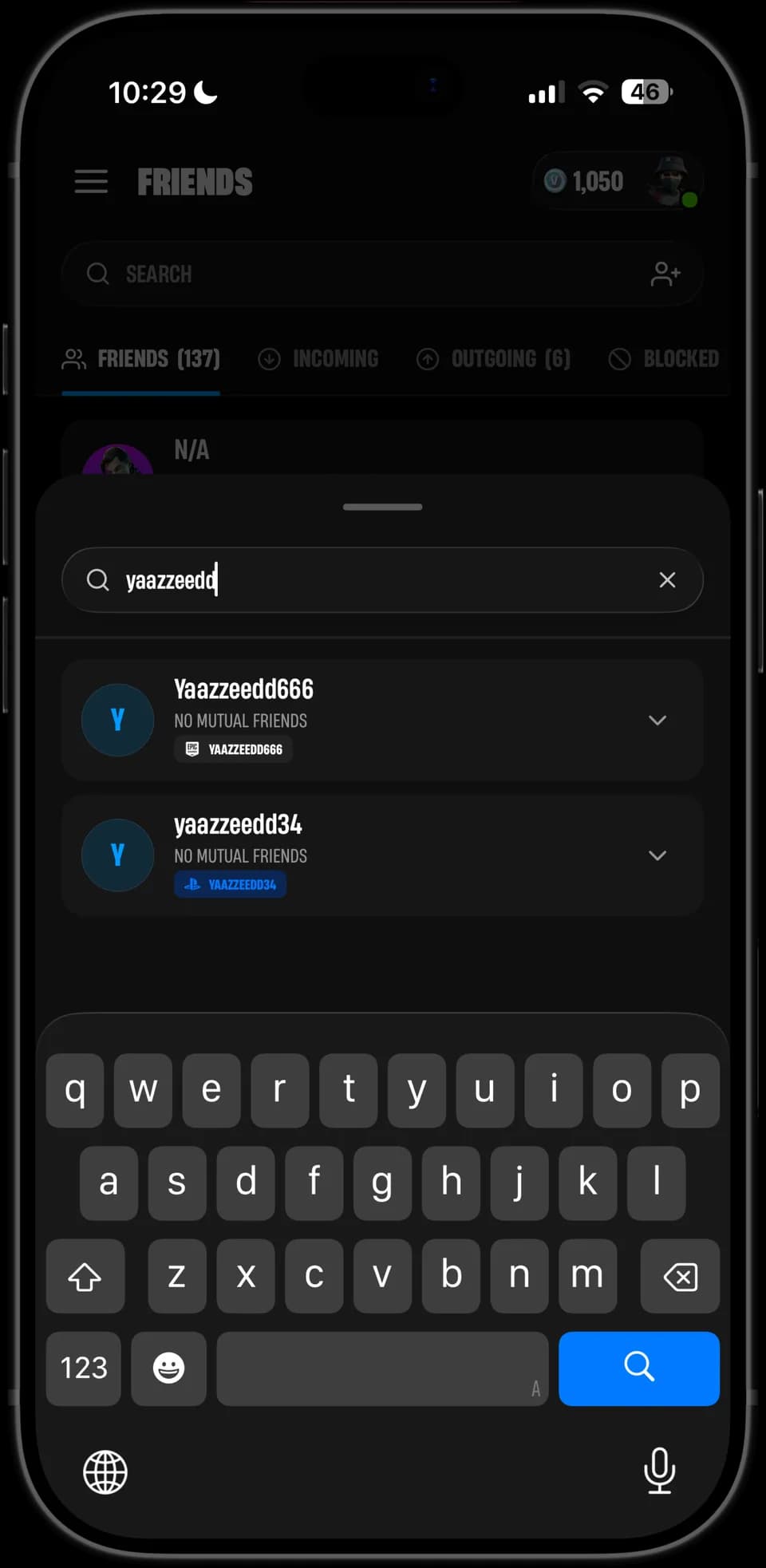Rifted add-friend search